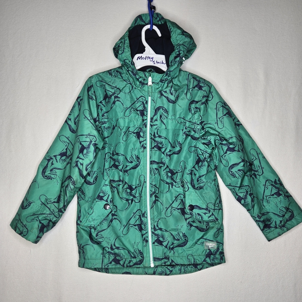 OshKosh Bgosh Dinosaur Fleece Inner Warm Jacket Size 7